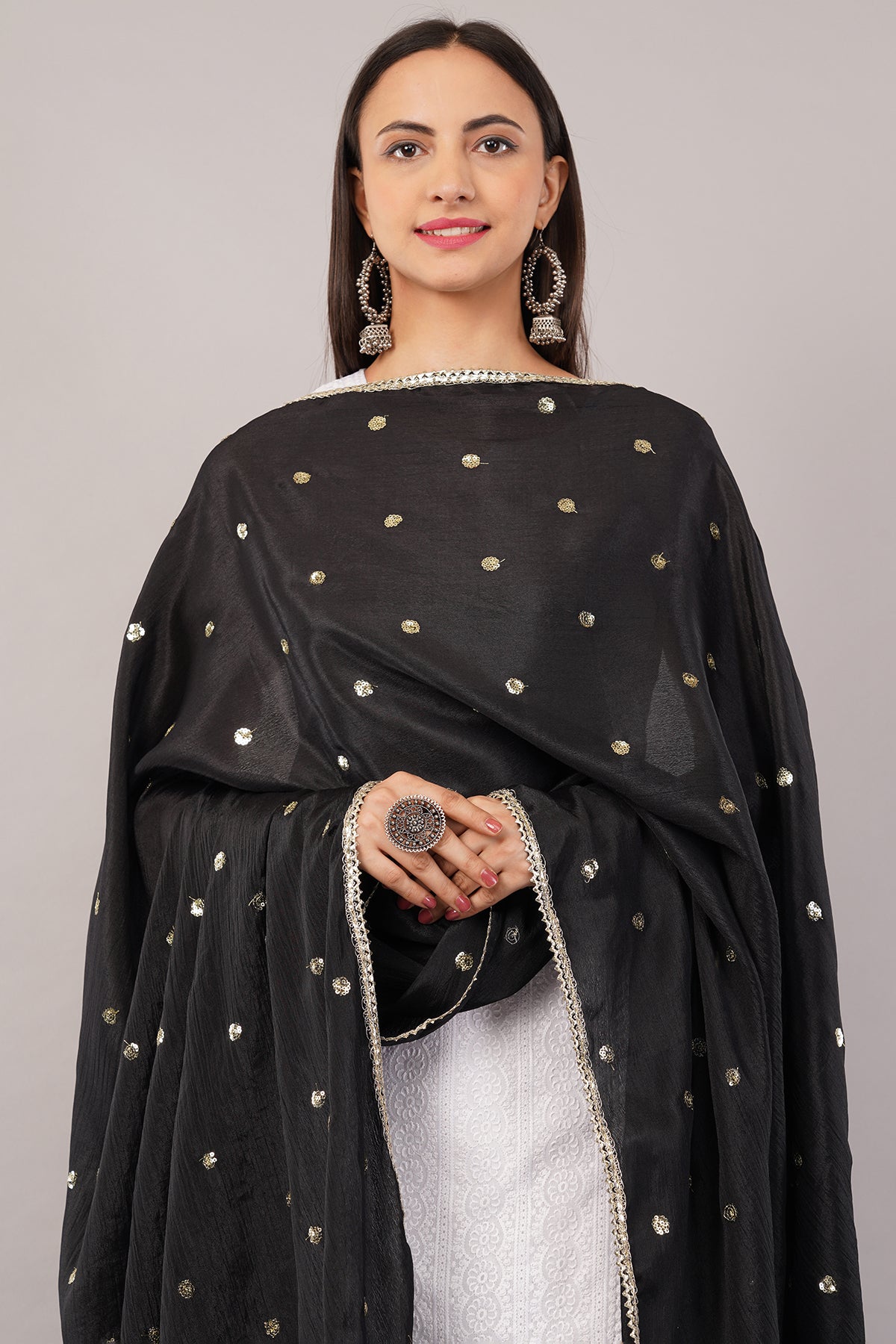 Negchaar Chinnon Butti Dupatta – Soft, Lightweight, Embroidered Dupatta for Women