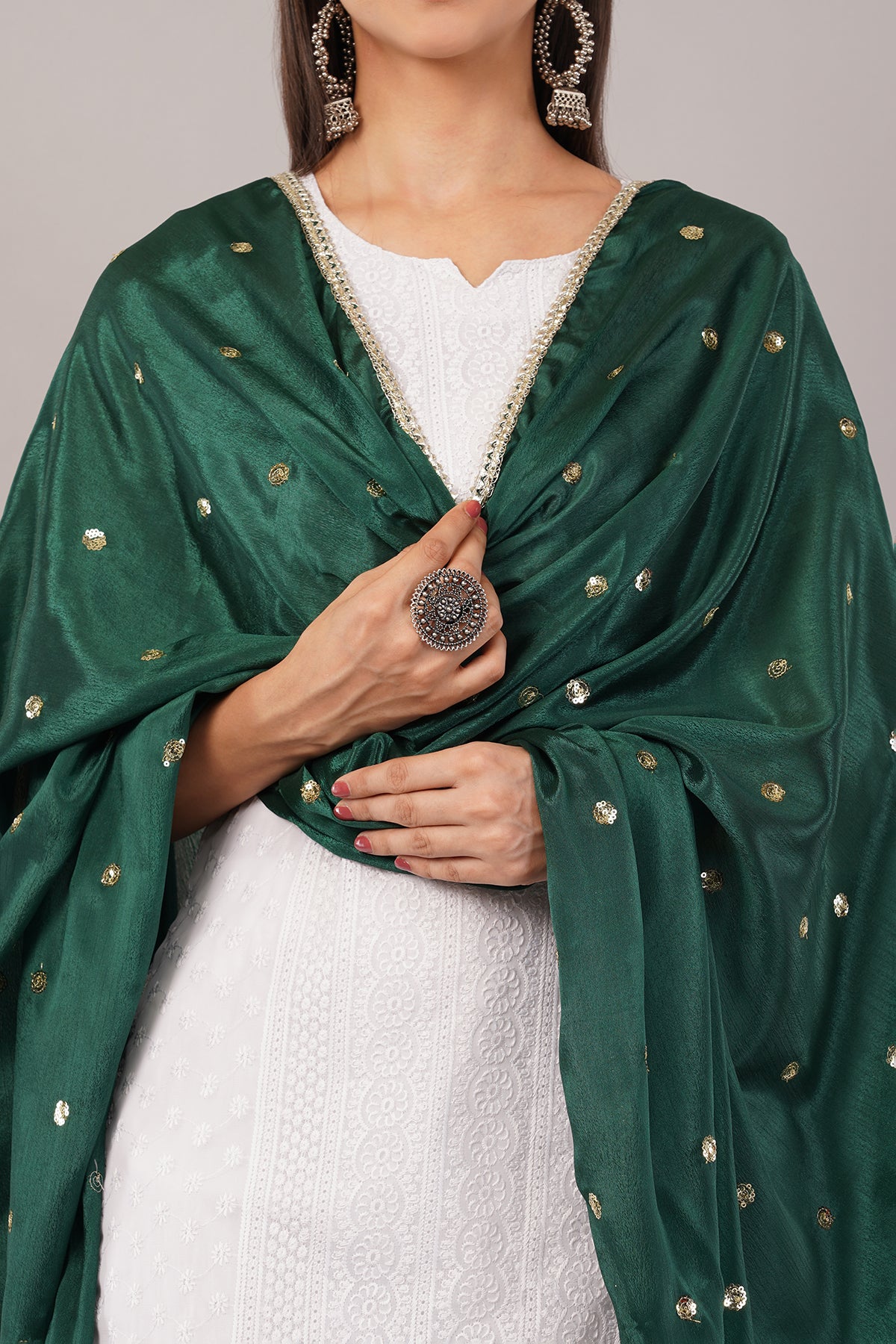 Negchaar Chinnon Butti Dupatta – Soft, Lightweight, Embroidered Dupatta for Women