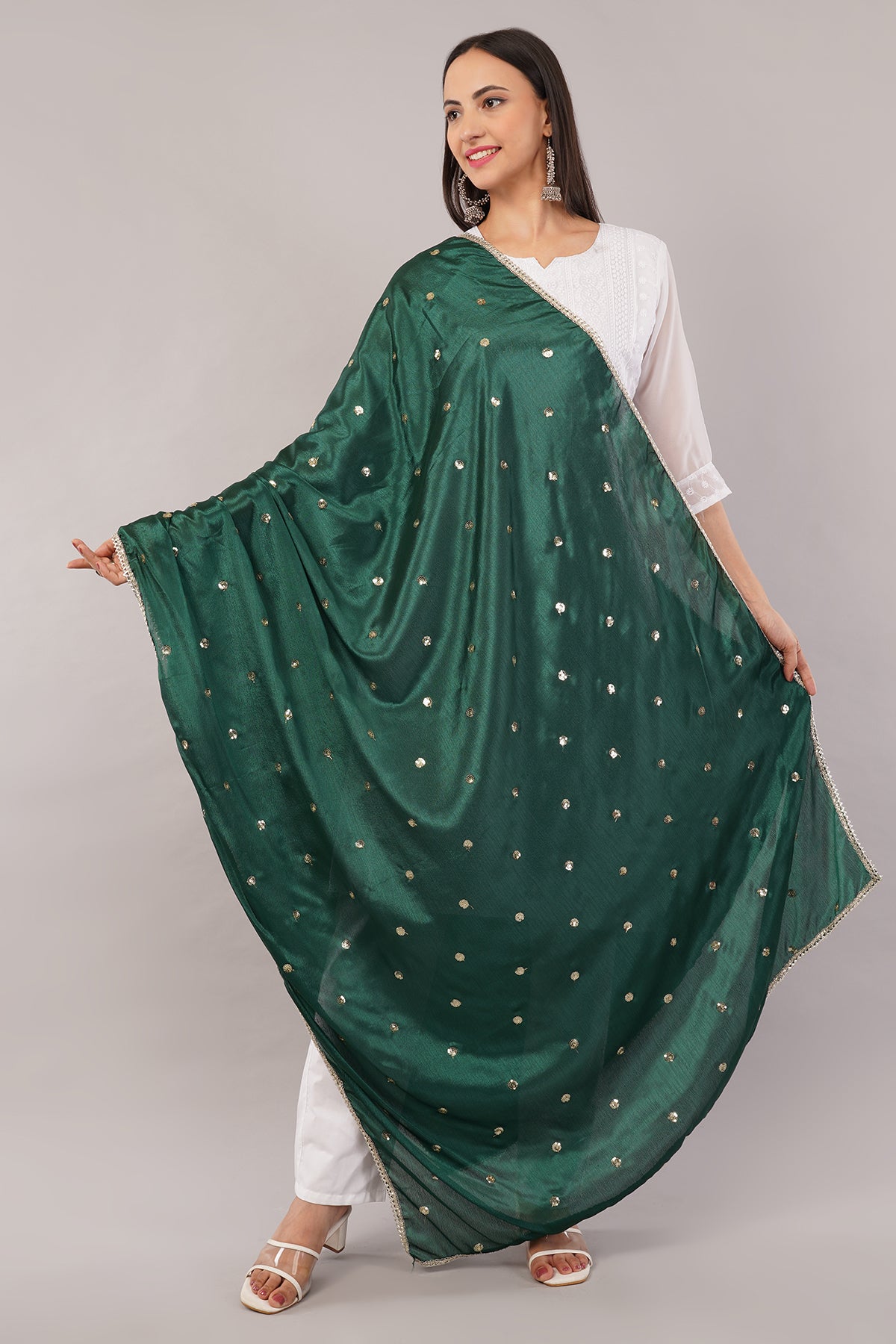 Negchaar Chinnon Butti Dupatta – Soft, Lightweight, Embroidered Dupatta for Women