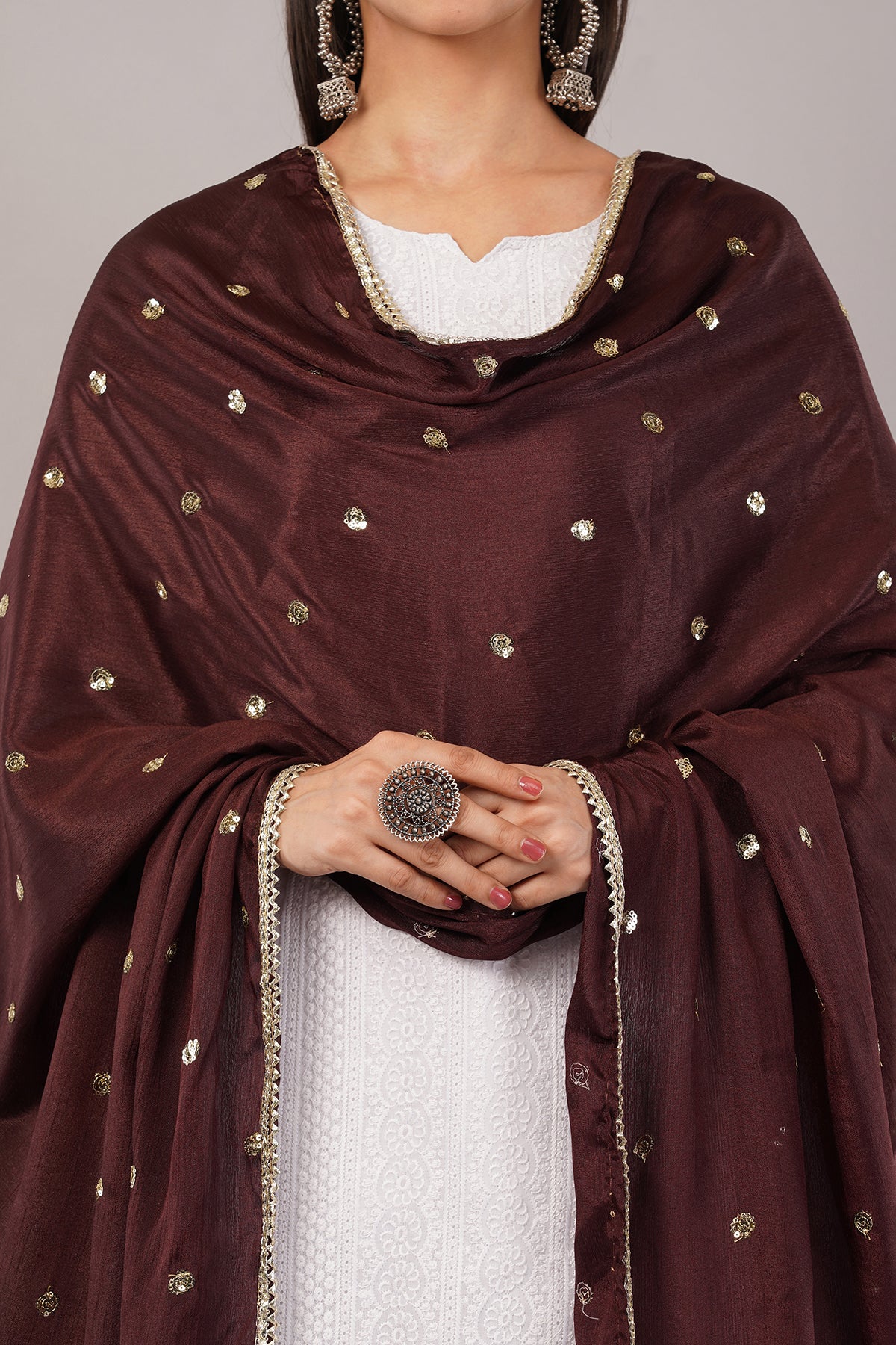 Negchaar Chinnon Butti Dupatta – Soft, Lightweight, Embroidered Dupatta for Women