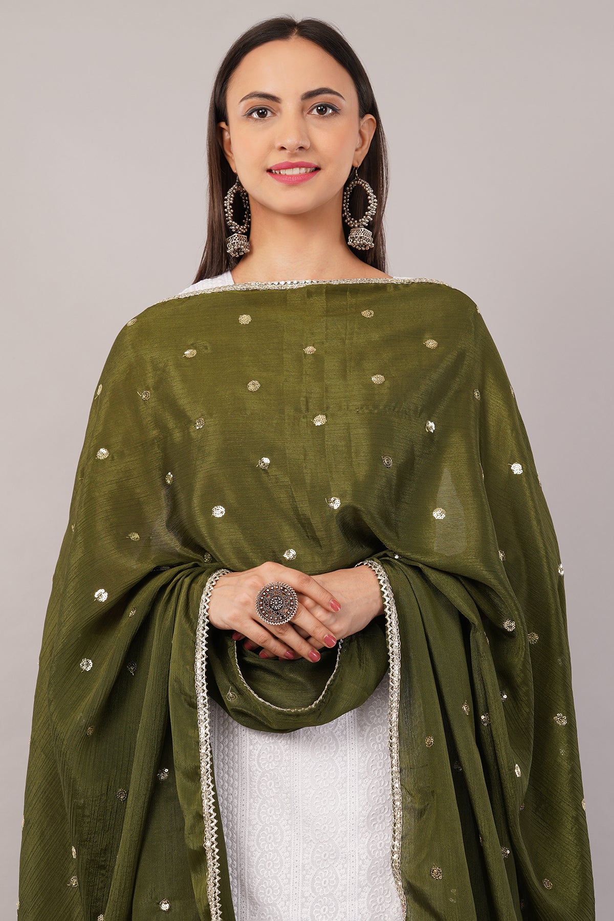 Negchaar Chinnon Butti Dupatta – Soft, Lightweight, Embroidered Dupatta for Women