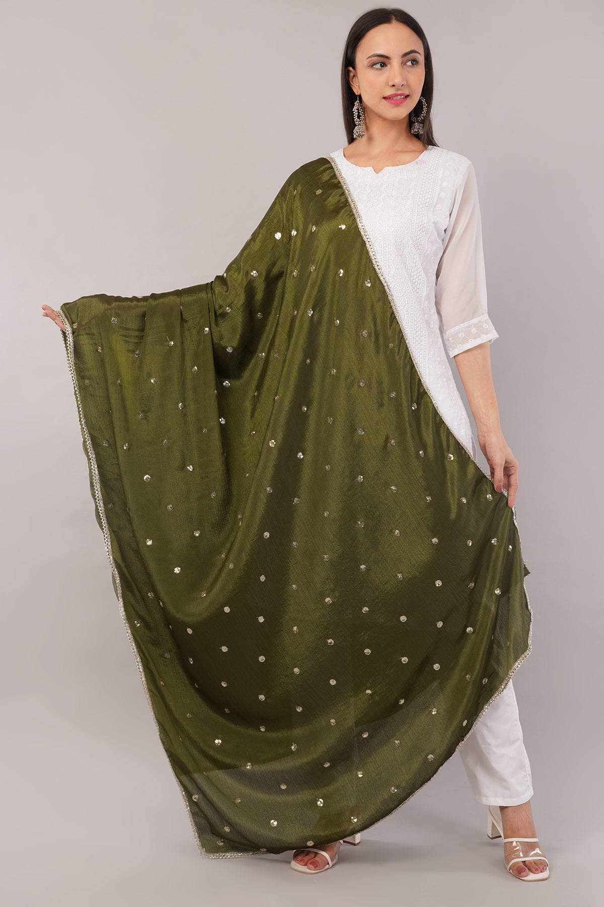 Negchaar Chinnon Butti Dupatta – Soft, Lightweight, Embroidered Dupatta for Women