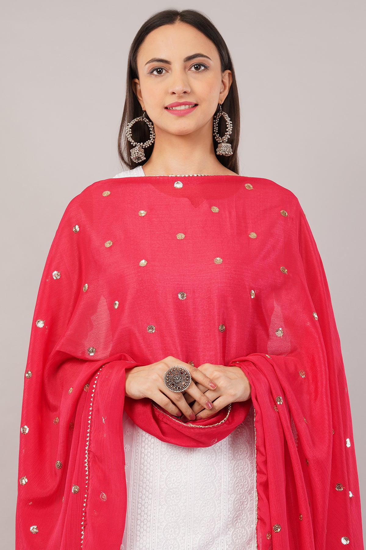 Negchaar Chinnon Butti Dupatta – Soft, Lightweight, Embroidered Dupatta for Women