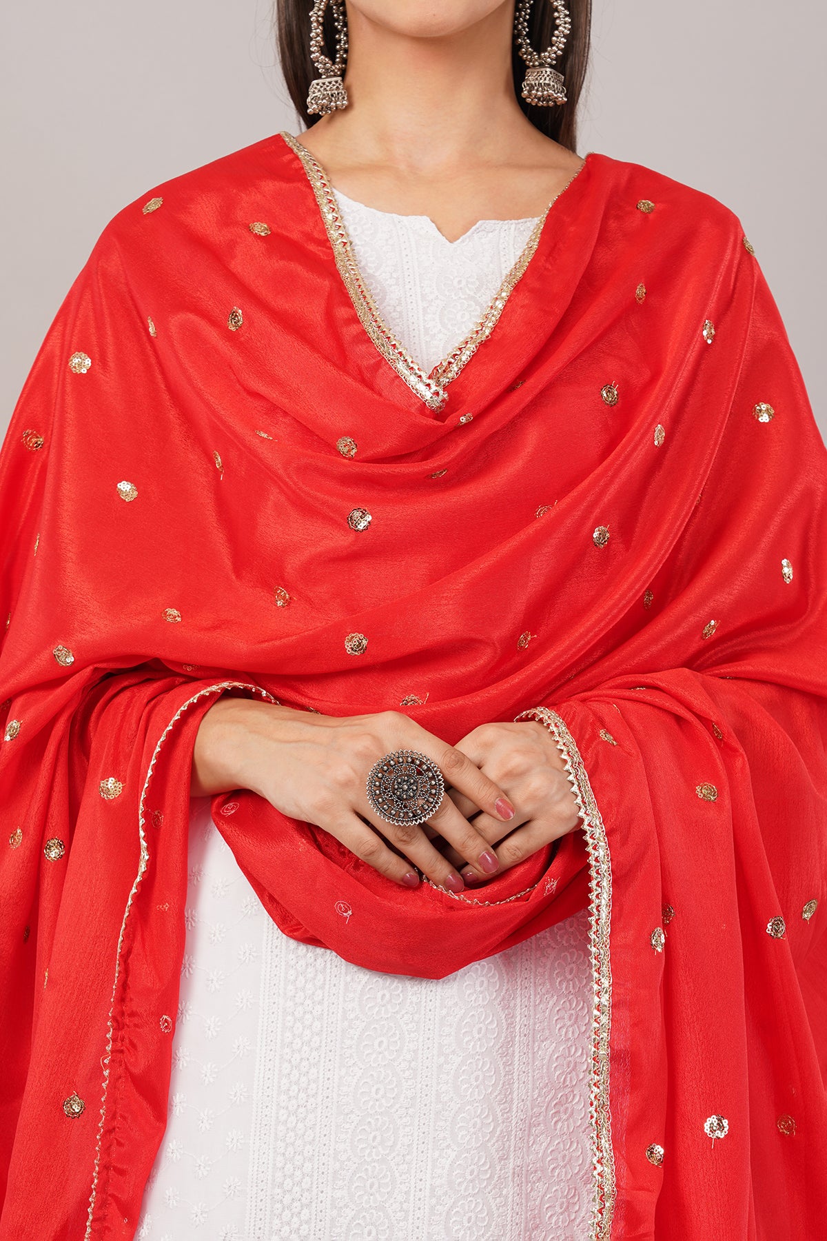 Negchaar Chinnon Butti Dupatta – Soft, Lightweight, Embroidered Dupatta for Women