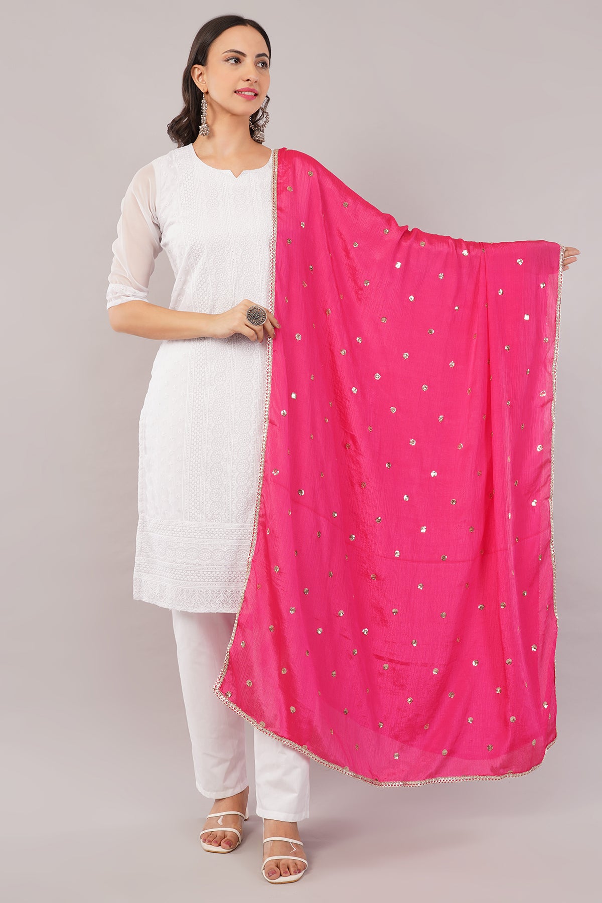 Negchaar Chinnon Butti Dupatta – Soft, Lightweight, Embroidered Dupatta for Women