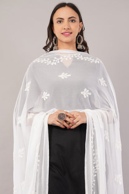 Nazneen Chiffon Embroidered Dyeable Dupatta (ND16)