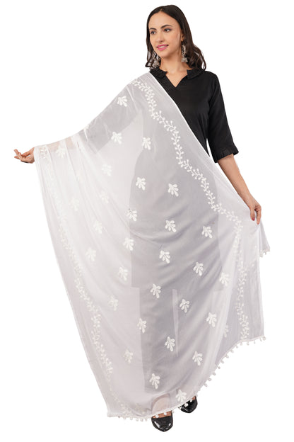 Nazneen Chiffon Embroidered Dyeable Dupatta (ND16)