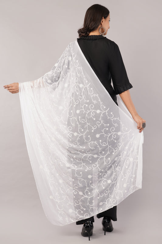 Nazneen Chiffon Embroidered Dyeable Dupatta (ND17)