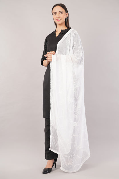 Nazneen Chiffon Embroidered Dyeable Dupatta (ND18)