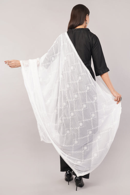 Nazneen Chiffon Embroidered Dyeable Dupatta (ND19)