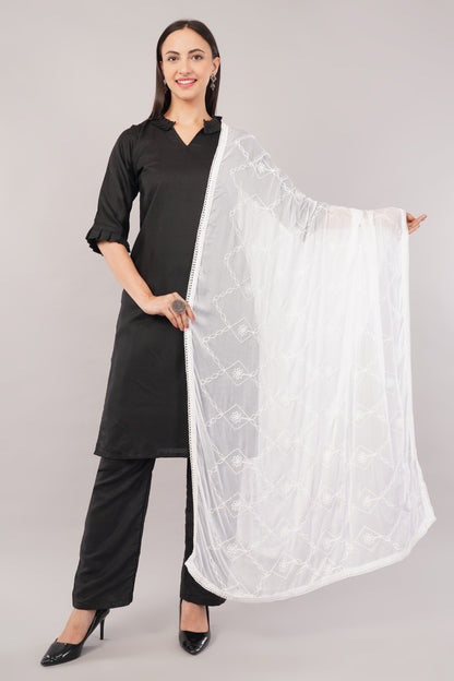 Nazneen Chiffon Embroidered Dyeable Dupatta (ND19)