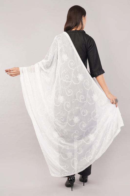 Nazneen Chiffon Embroidered Dyeable Dupatta (ND20)