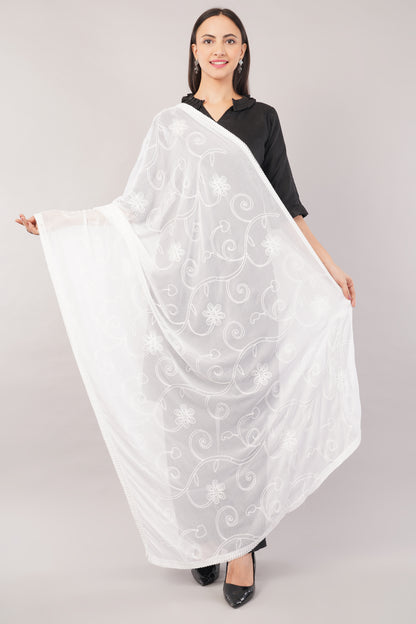 Nazneen Chiffon Embroidered Dyeable Dupatta (ND20)