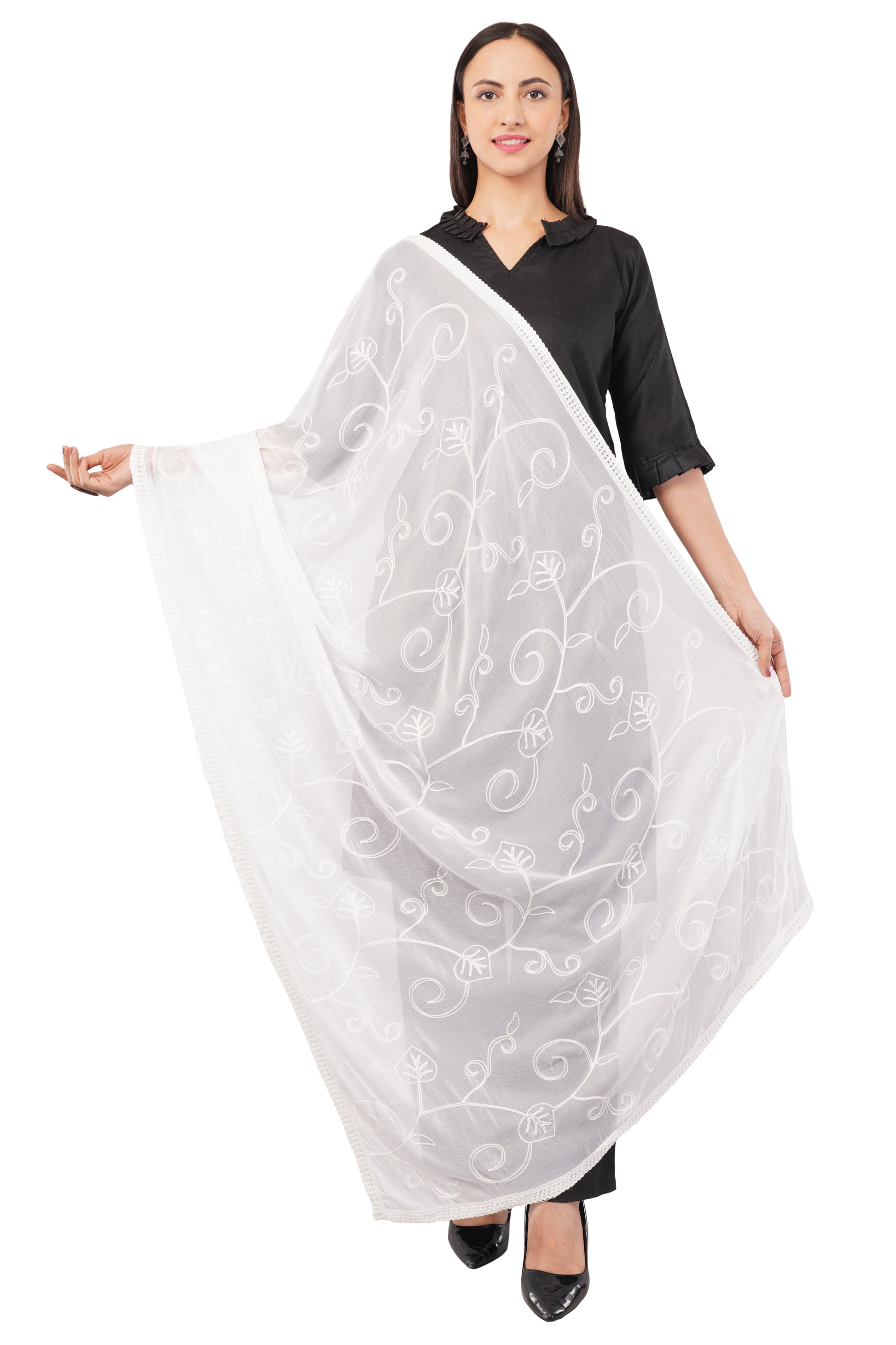 Nazneen Chiffon Embroidered Dyeable Dupatta (ND21)