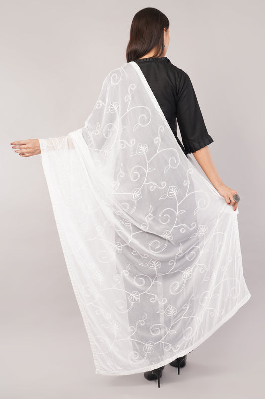 Nazneen Chiffon Embroidered Dyeable Dupatta (ND21)