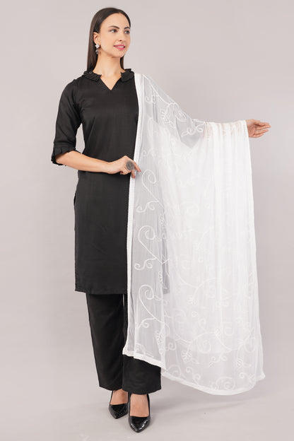 Nazneen Chiffon Embroidered Dyeable Dupatta (ND21)
