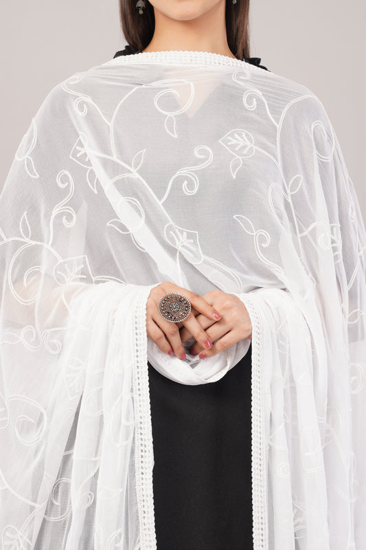 Nazneen Chiffon Embroidered Dyeable Dupatta (ND21)