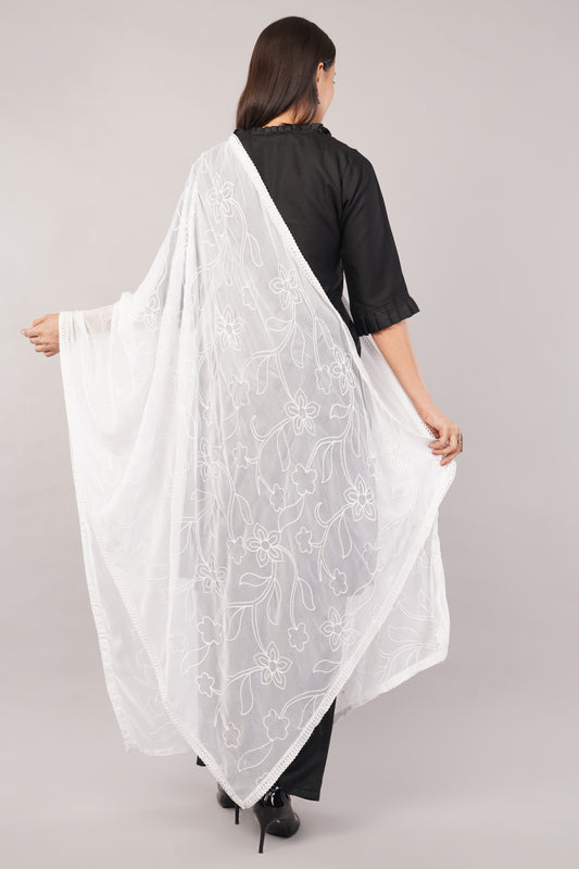 Nazneen Chiffon Embroidered Dyeable Dupatta (ND22)