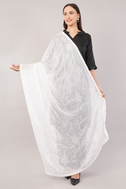 Nazneen Chiffon Embroidered Dyeable Dupatta (ND22)