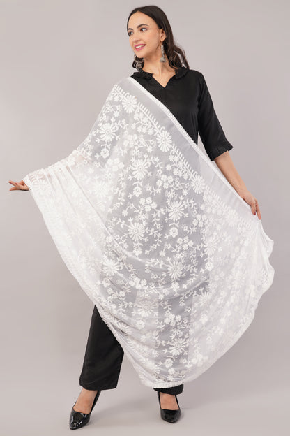 Nazneen Chiffon Embroidered Dyeable Dupatta (ND23)