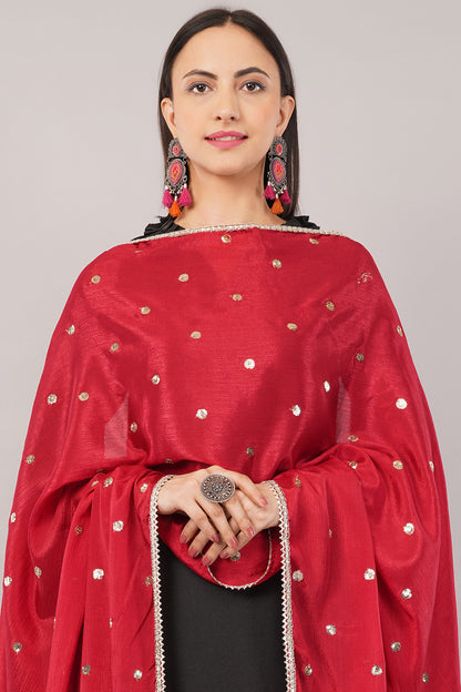 CHINNON SEQUINS DUPATTA (RED) CD1 - NEGCHAAR