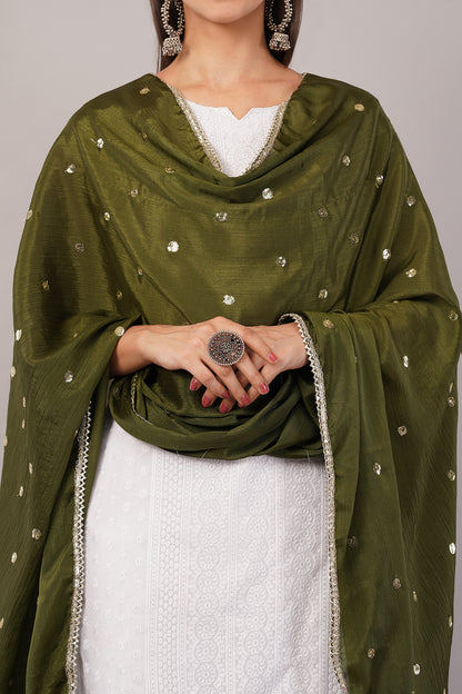 Negchaar Chinnon Butti Dupatta – Soft, Lightweight, Embroidered Dupatta for Women