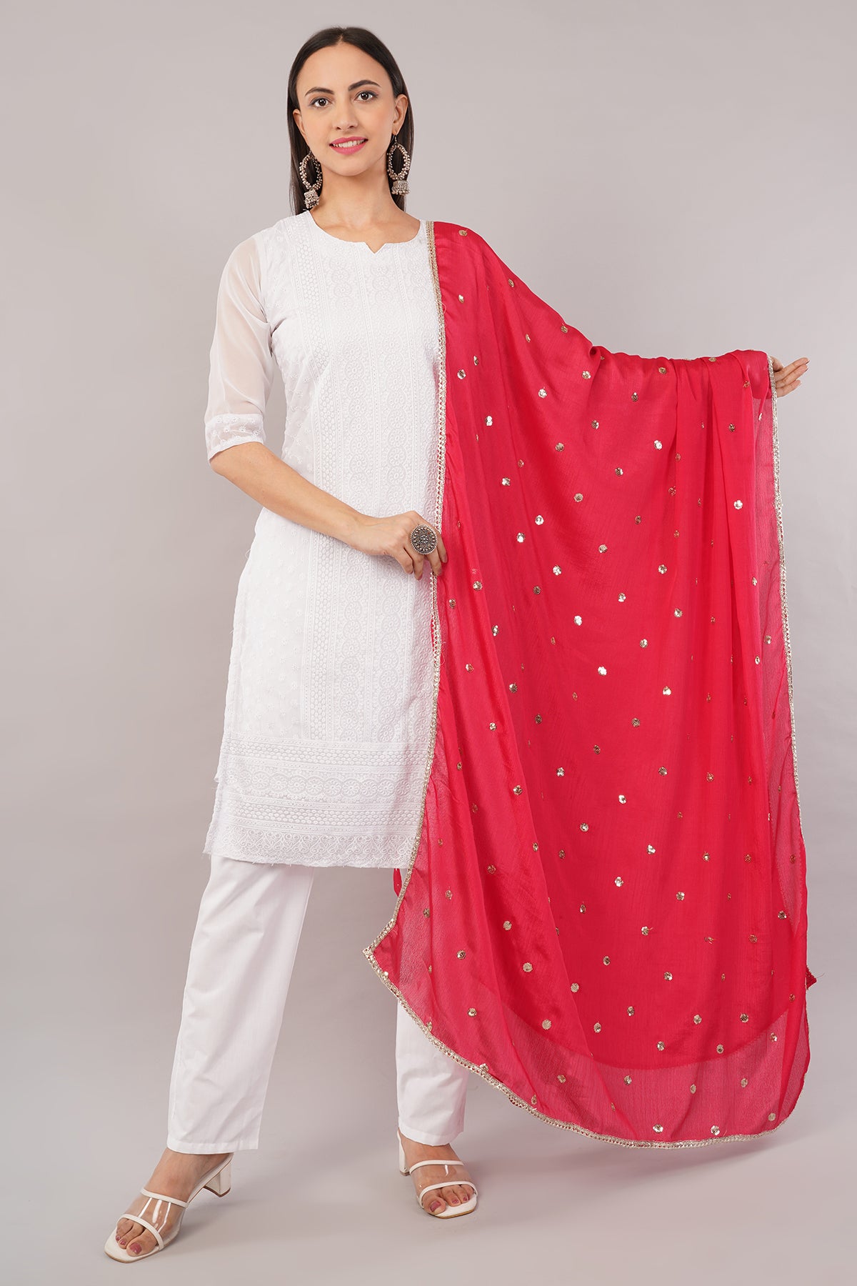 Negchaar Chinnon Butti Dupatta – Soft, Lightweight, Embroidered Dupatta for Women