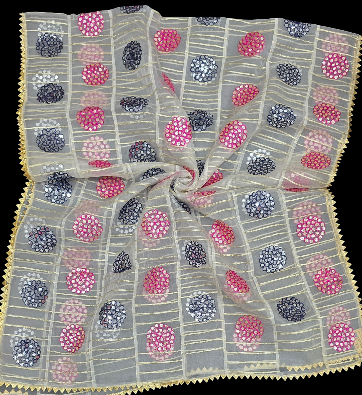 Dyeable Organza Handwork Dupatta – Elegant Embroidered Dupatta for Women