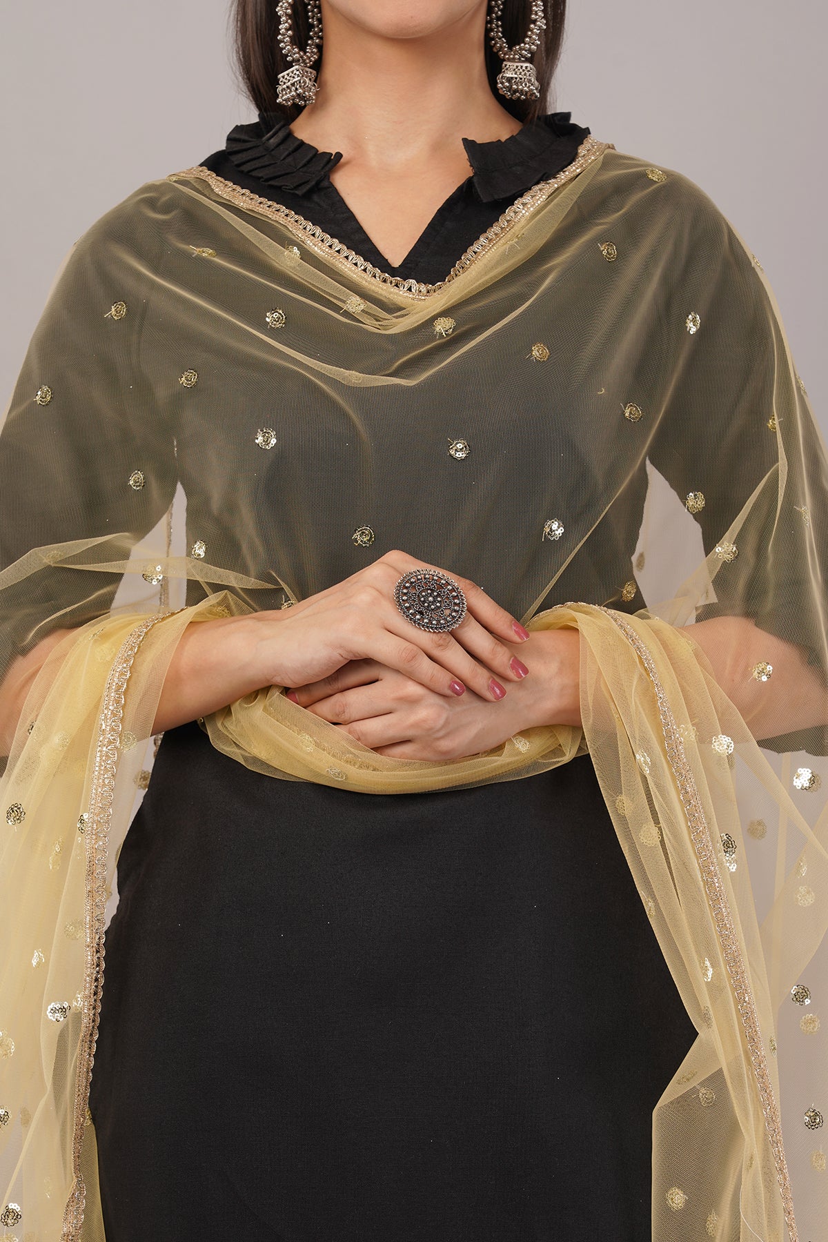 Net Sequins Butti Dupatta (NBD3) - Negchaar