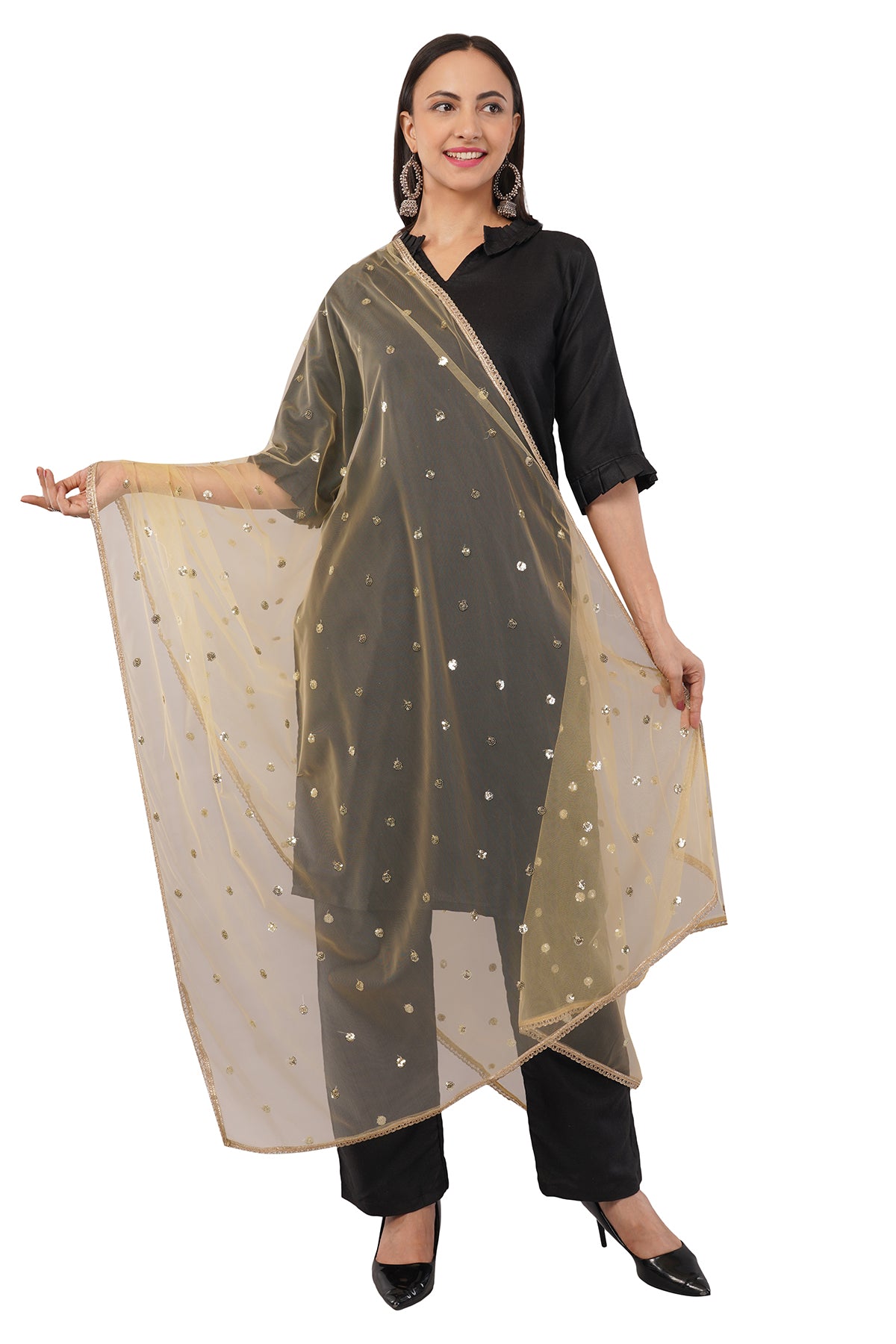 Net Sequins Butti Dupatta (NBD3) - Negchaar