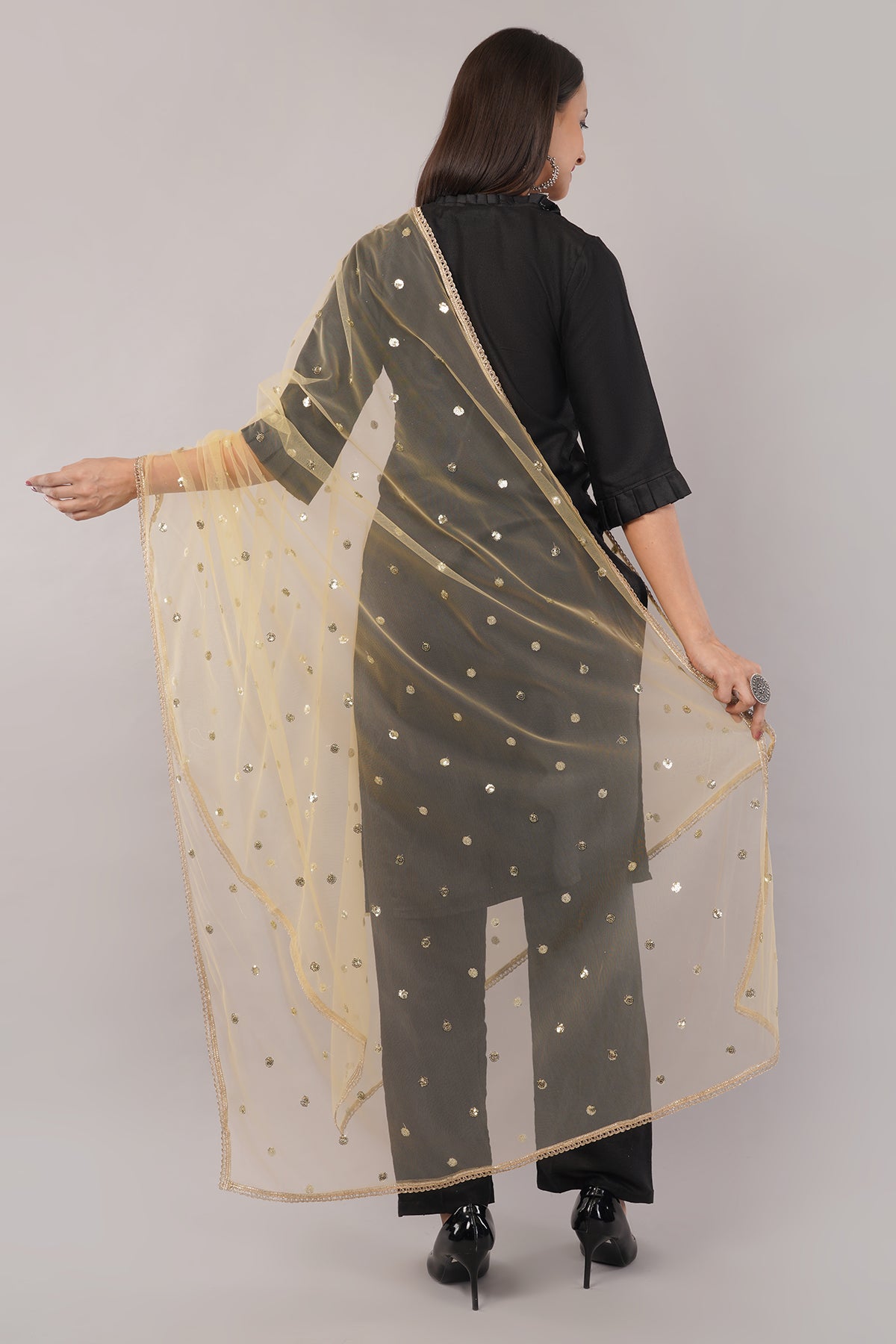 Net Sequins Butti Dupatta (NBD3) - Negchaar