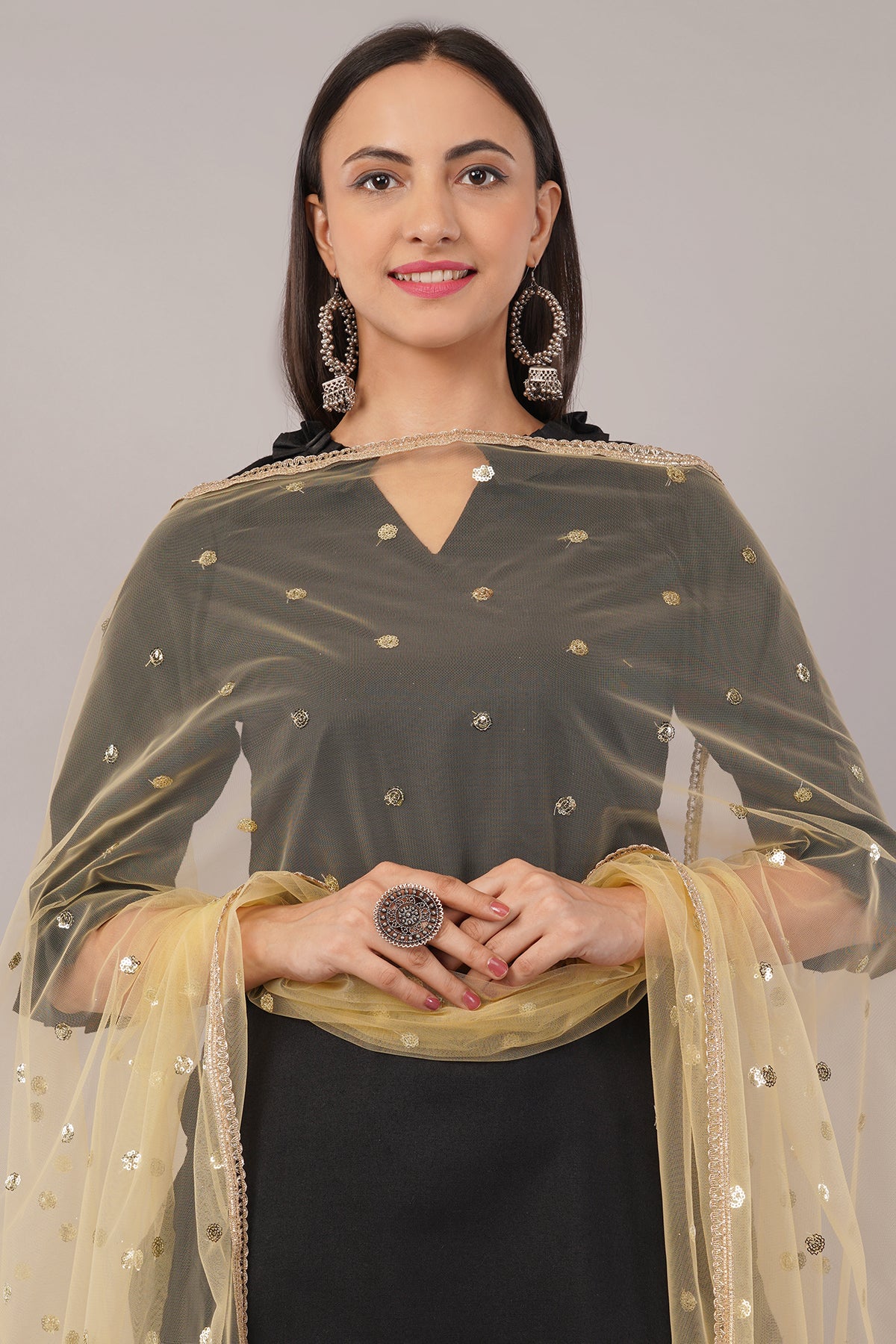 Net Sequins Butti Dupatta (NBD3) - Negchaar