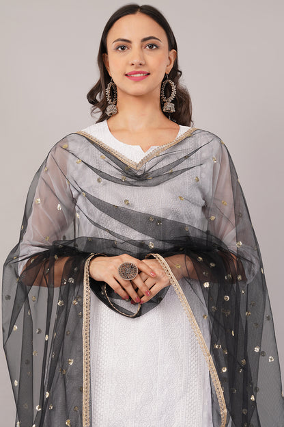 Net Sequins Butti Dupatta (NBD1) - Negchaar