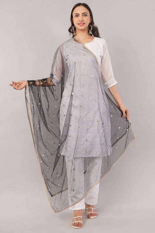 Net Sequins Butti Dupatta (NBD1) - Negchaar