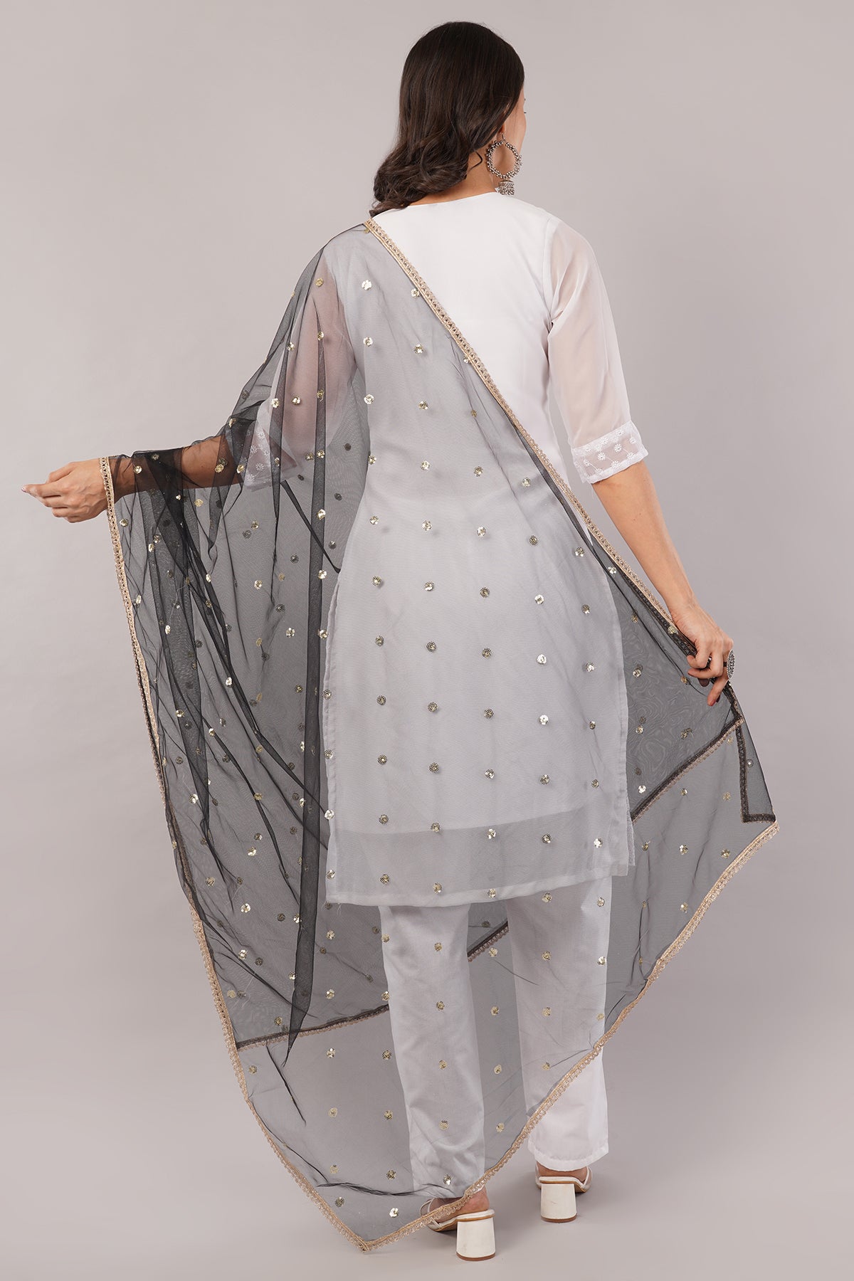 Net Sequins Butti Dupatta (NBD1) - Negchaar