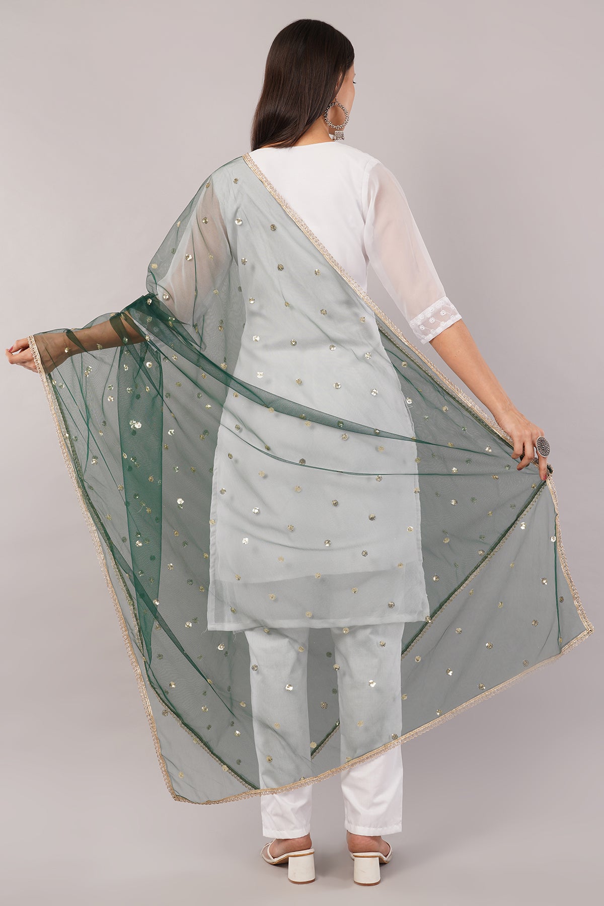 Net Sequins Butti Dupatta (NBD5) - Negchaar