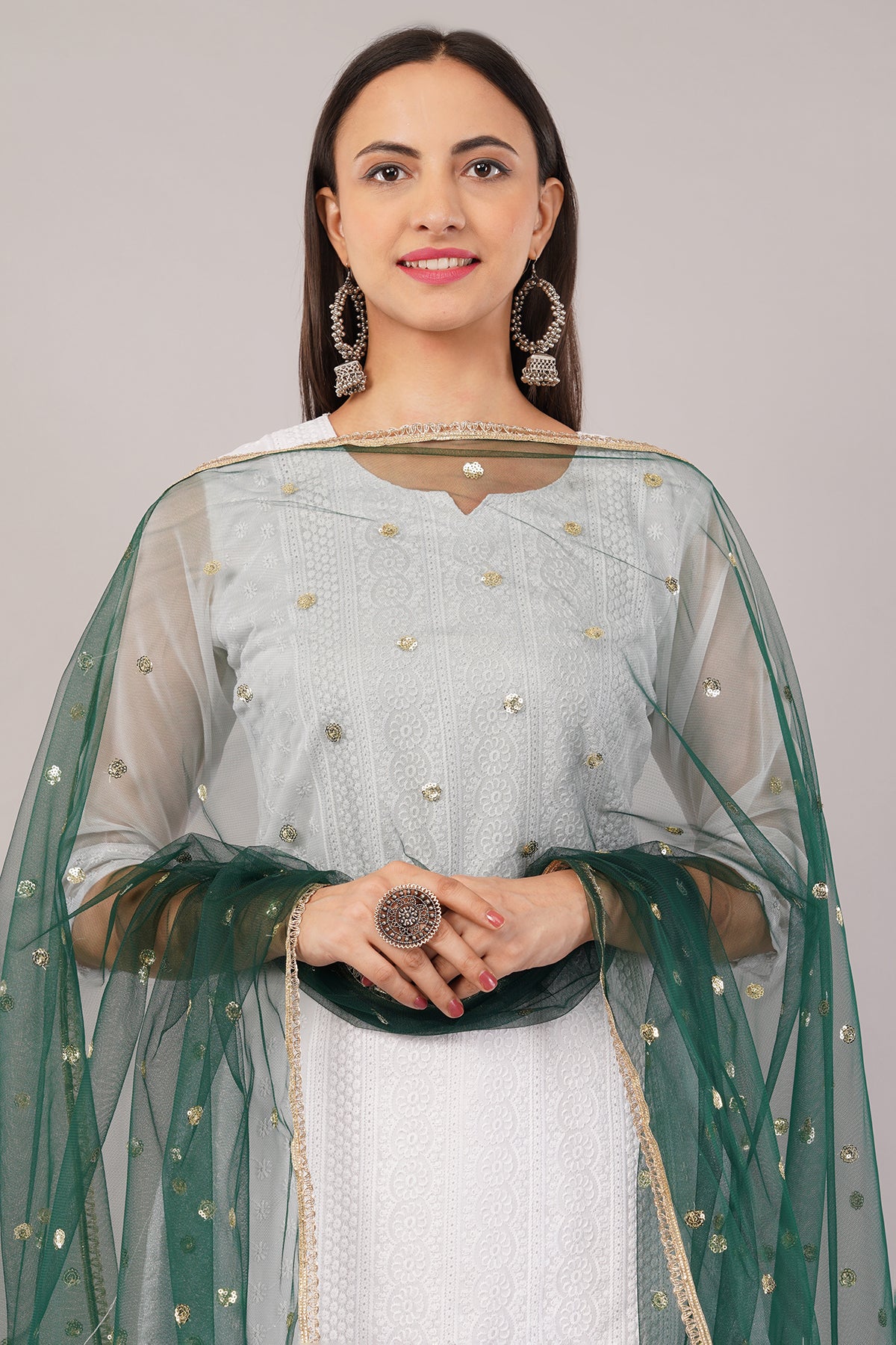Net Sequins Butti Dupatta (NBD5) - Negchaar