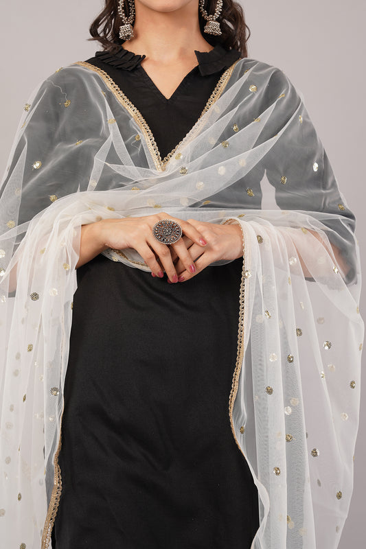Net Sequins Butti Dupatta (NBD4) - Negchaar