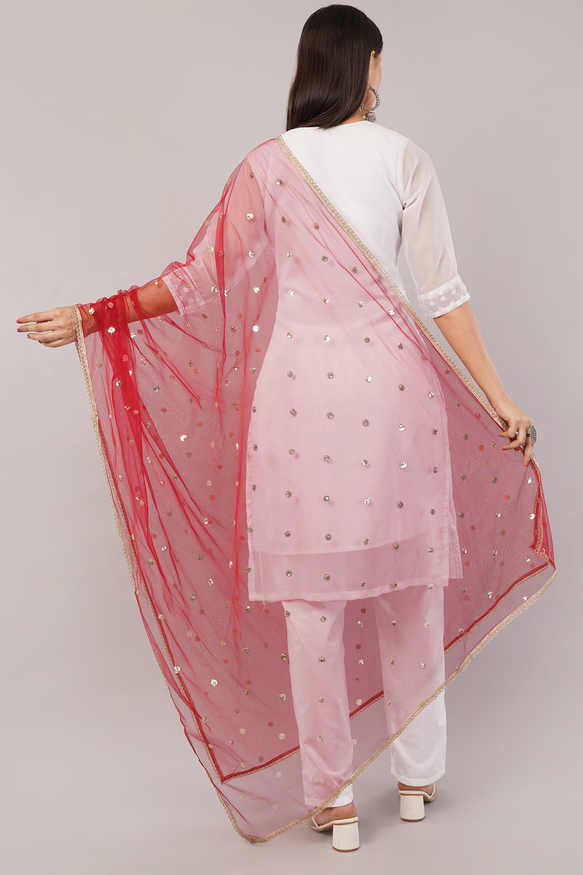 Net Sequins Butti Dupatta (NBD7) - Negchaar