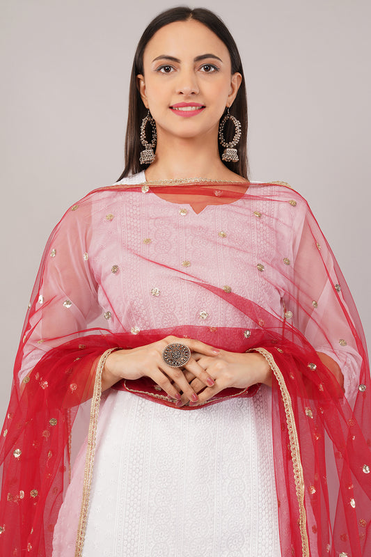 Net Sequins Butti Dupatta (NBD7) - Negchaar