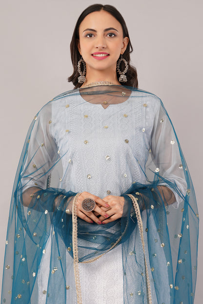 Net Sequins Butti Dupatta (NBD8) - Negchaar