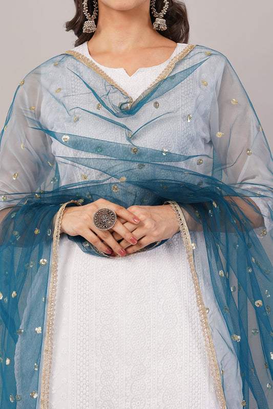 Net Sequins Butti Dupatta (NBD8) - Negchaar