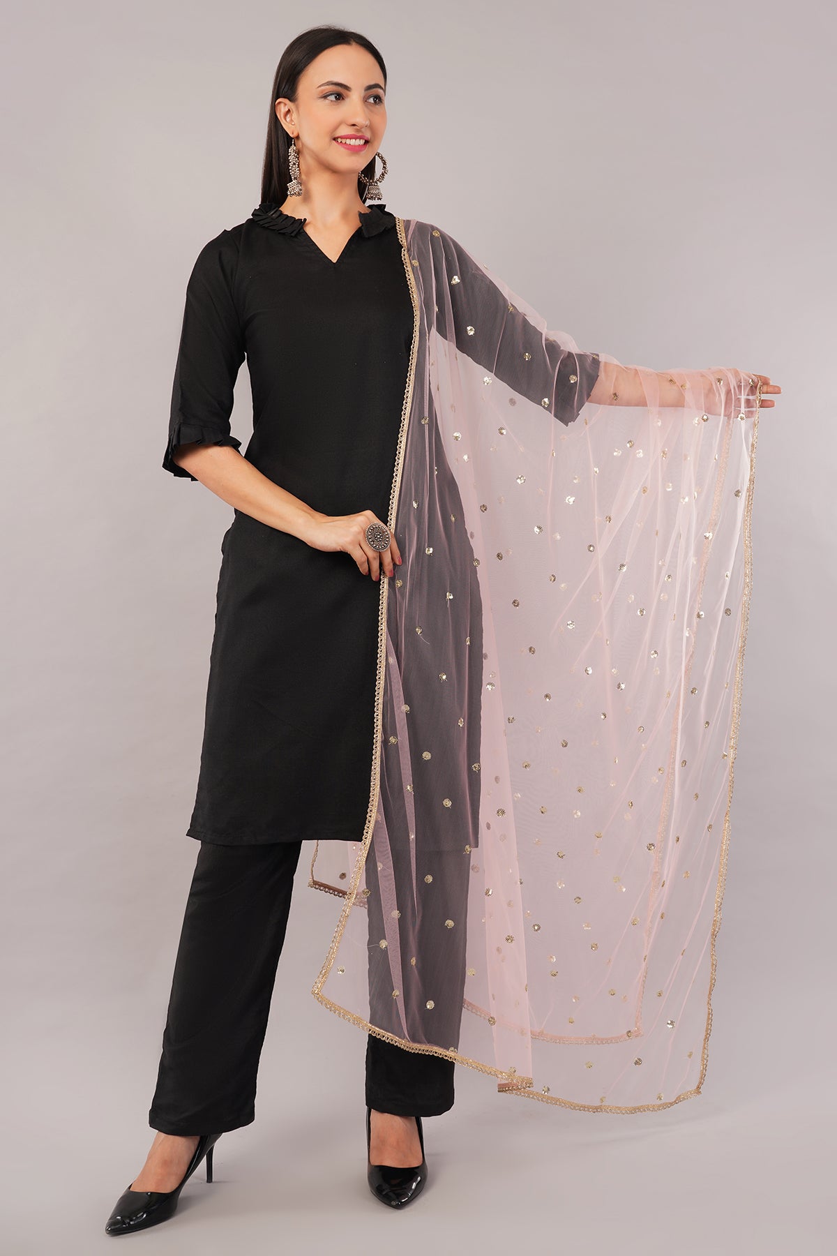 Net Sequins Butti Dupatta (NBD2) - Negchaar