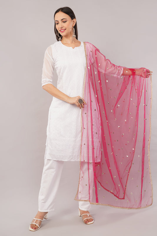Net Sequins Butti Dupatta (NBD10) - Negchaar