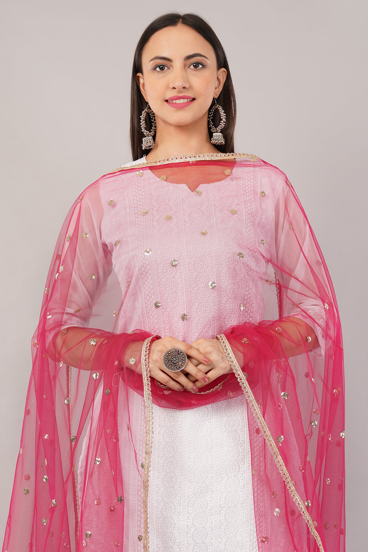 Net Sequins Butti Dupatta (NBD10) - Negchaar
