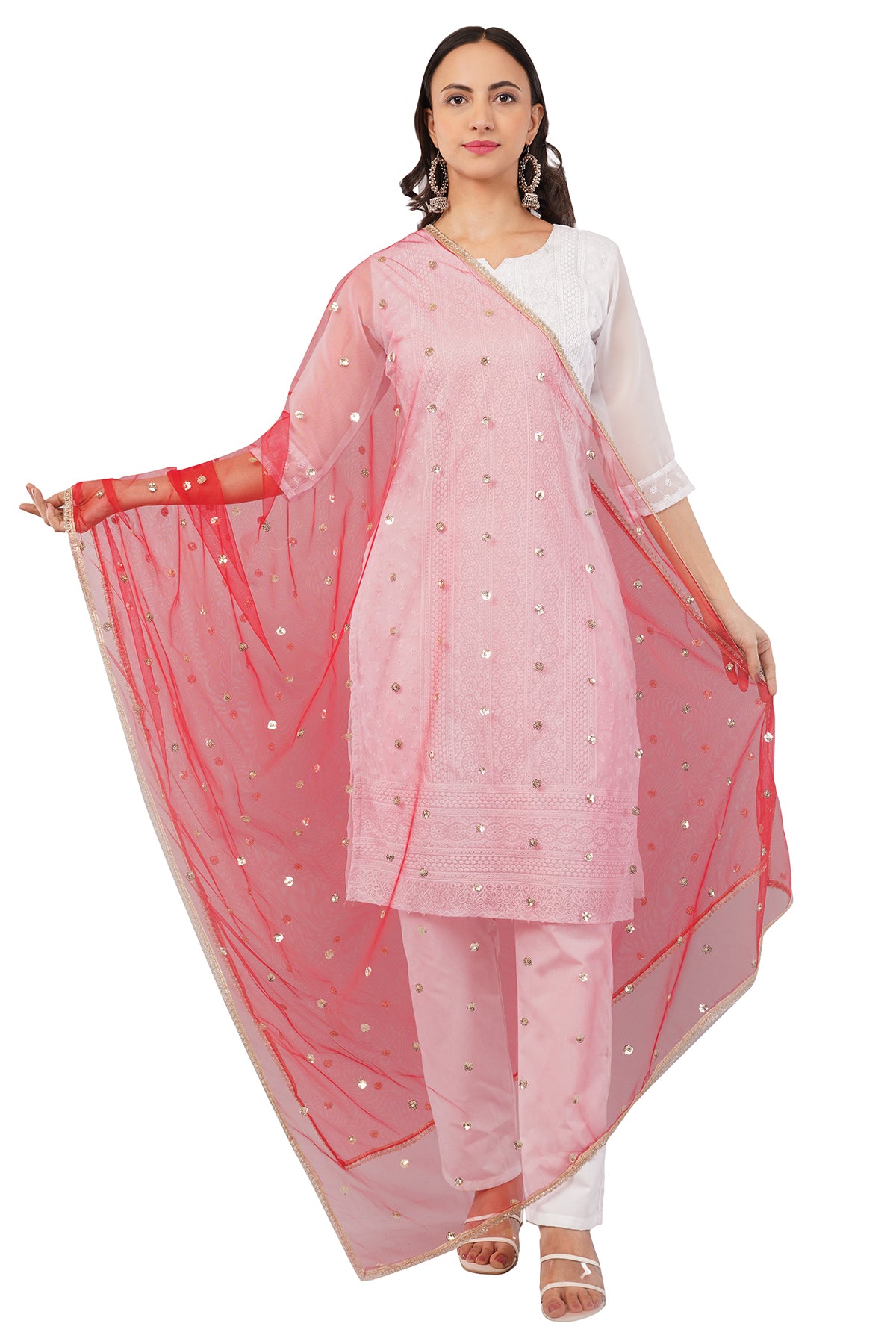 Net Sequins Butti Dupatta (NBD6) - Negchaar