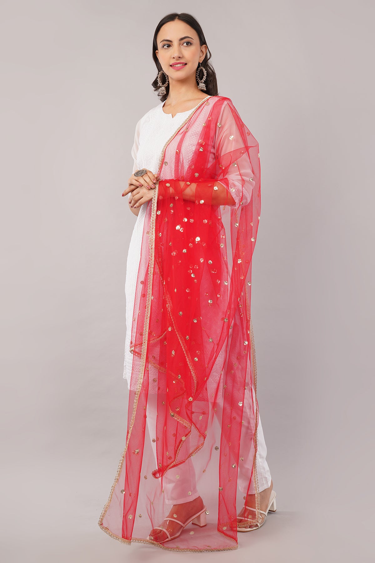 Net Sequins Butti Dupatta (NBD6) - Negchaar
