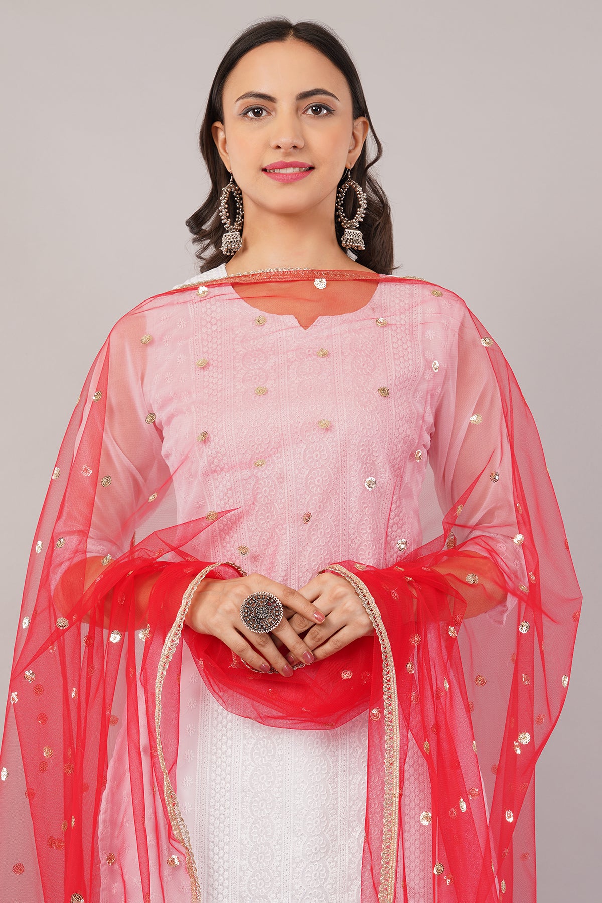 Net Sequins Butti Dupatta (NBD6) - Negchaar