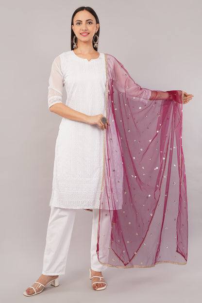 Net Sequins Butti Dupatta (NBD9) - Negchaar