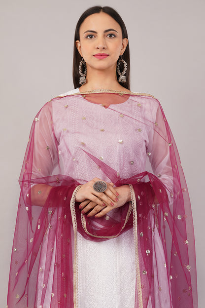 Net Sequins Butti Dupatta (NBD9) - Negchaar